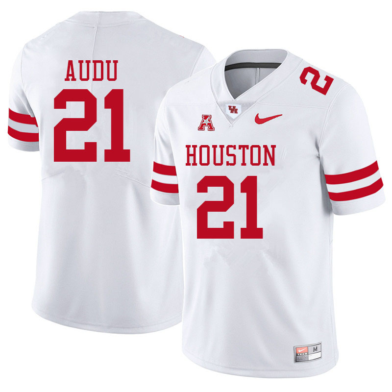 Men #21 Abdul-Lateef Audu Houston Cougars College Football Jerseys Sale-White - Click Image to Close